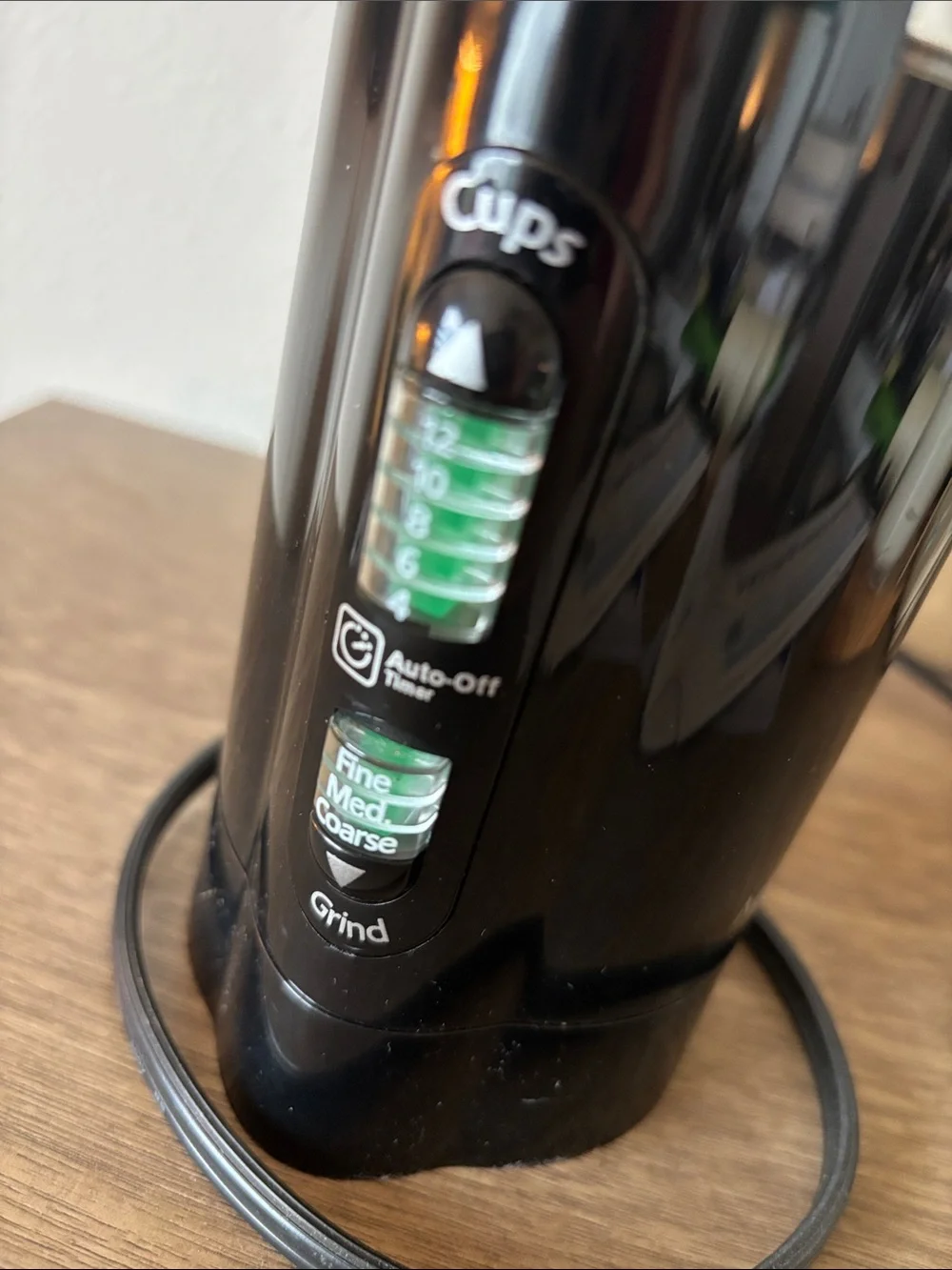 Mr. Coffee Black Electric Coffee Grinder with Clear Bean Hopper